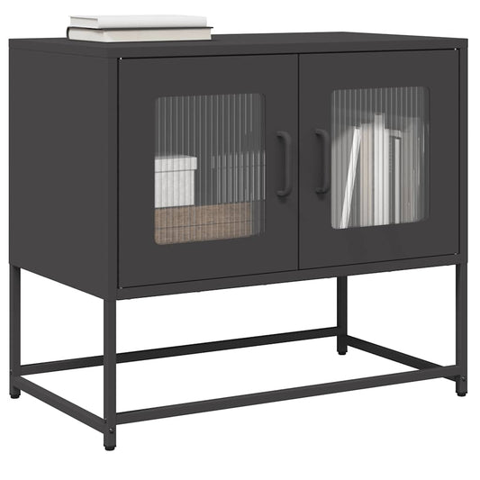 Dulap TV, negru, 68x39x60,5 cm, oțel laminat la rece