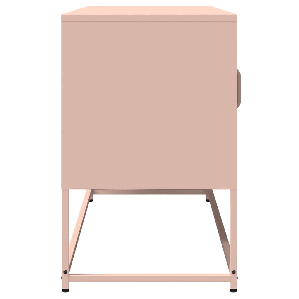 Dulap TV, roz, 100,5x39x60,5 cm, oțel laminat la rece
