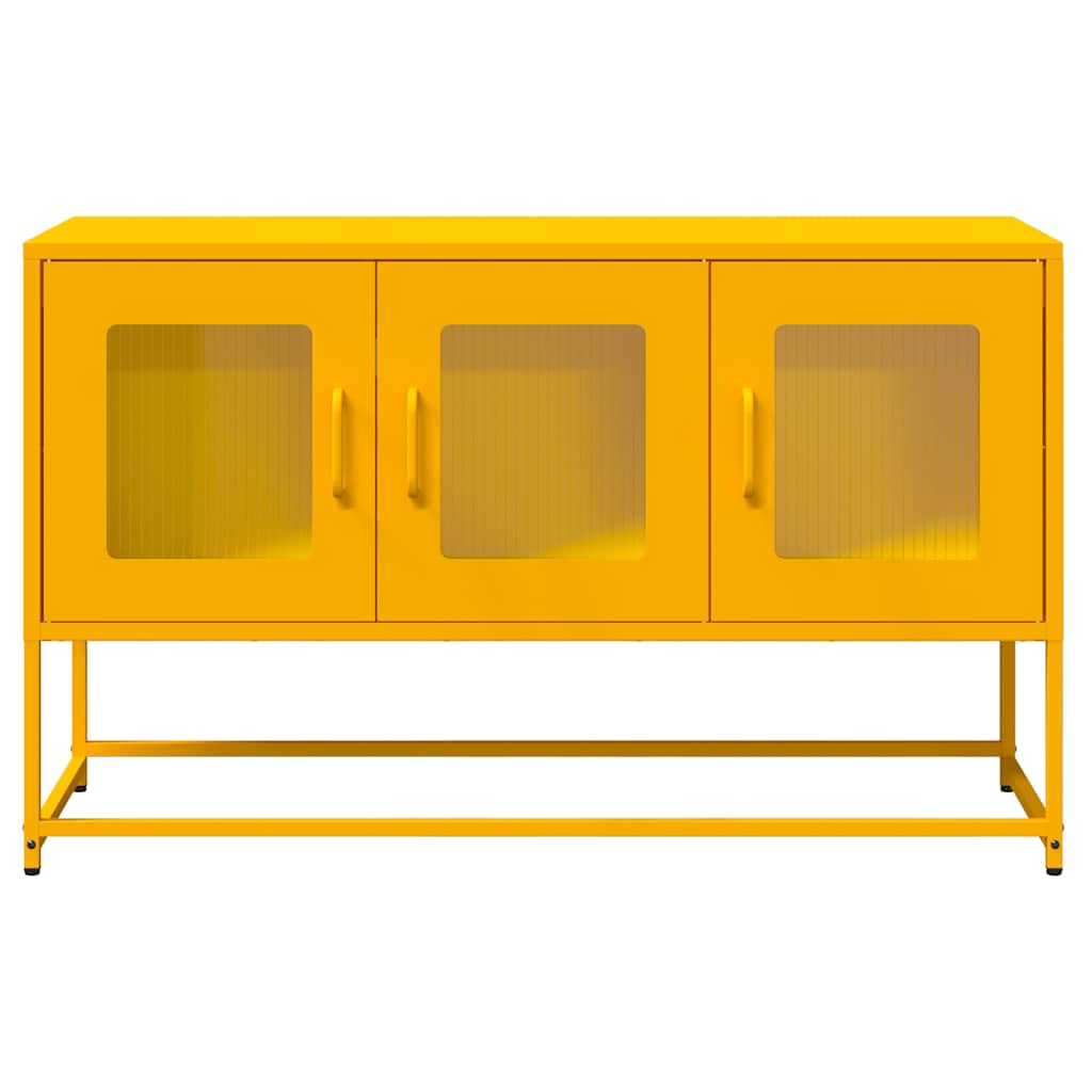 Dulap TV, galben muștar, 100,5x39x60,5 cm, oțel laminat la rece