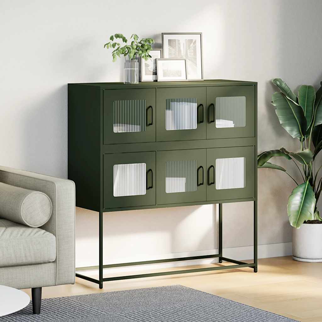 Dulap, verde măsliniu, 100,5x39x107 cm, oțel laminat la rece