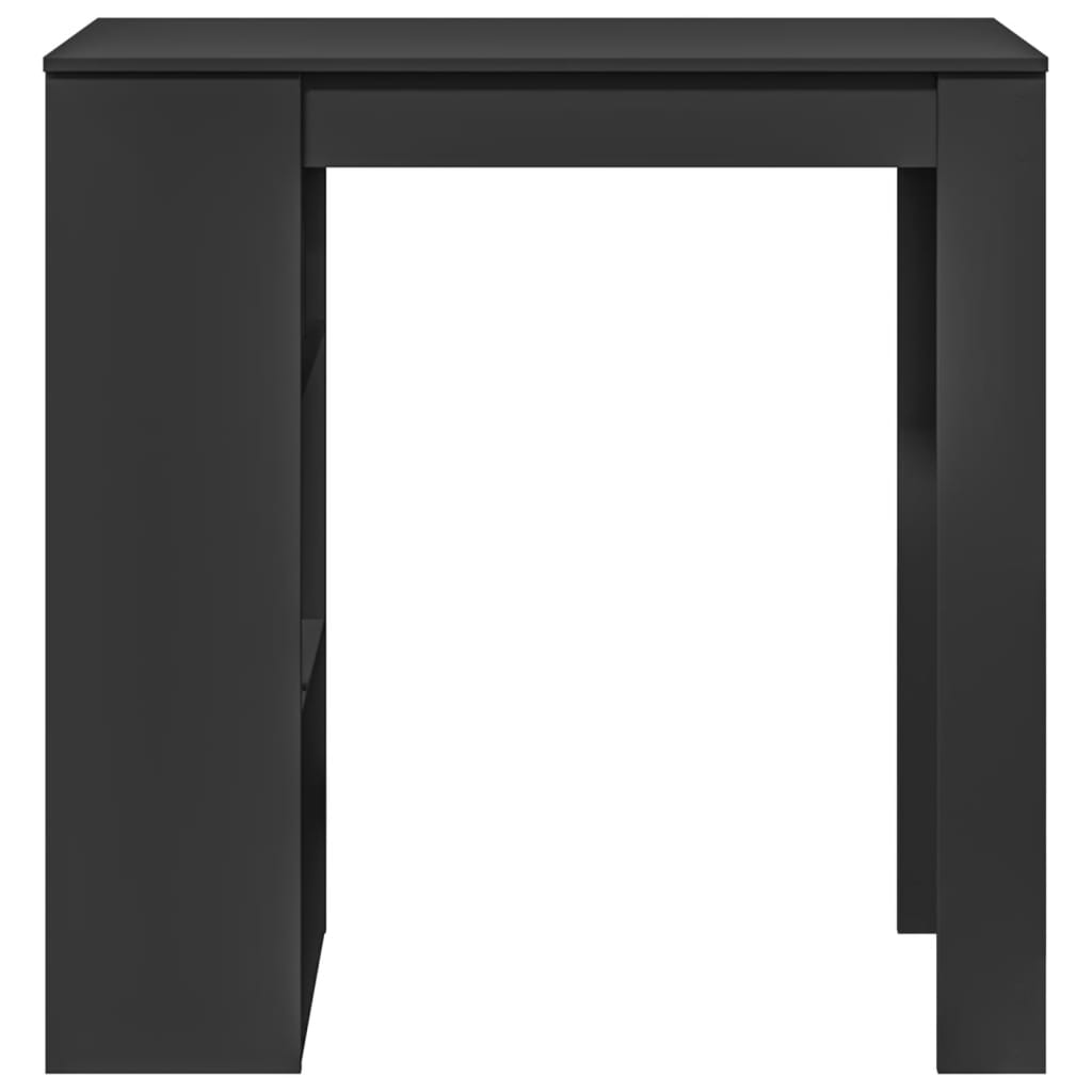 Masă de bar cu rafturi, negru, 102x50x103,5 cm, lemn prelucrat