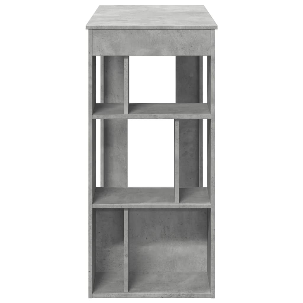 Masă de bar cu raft, gri beton, 102x50x103,5 cm, lemn prelucrat