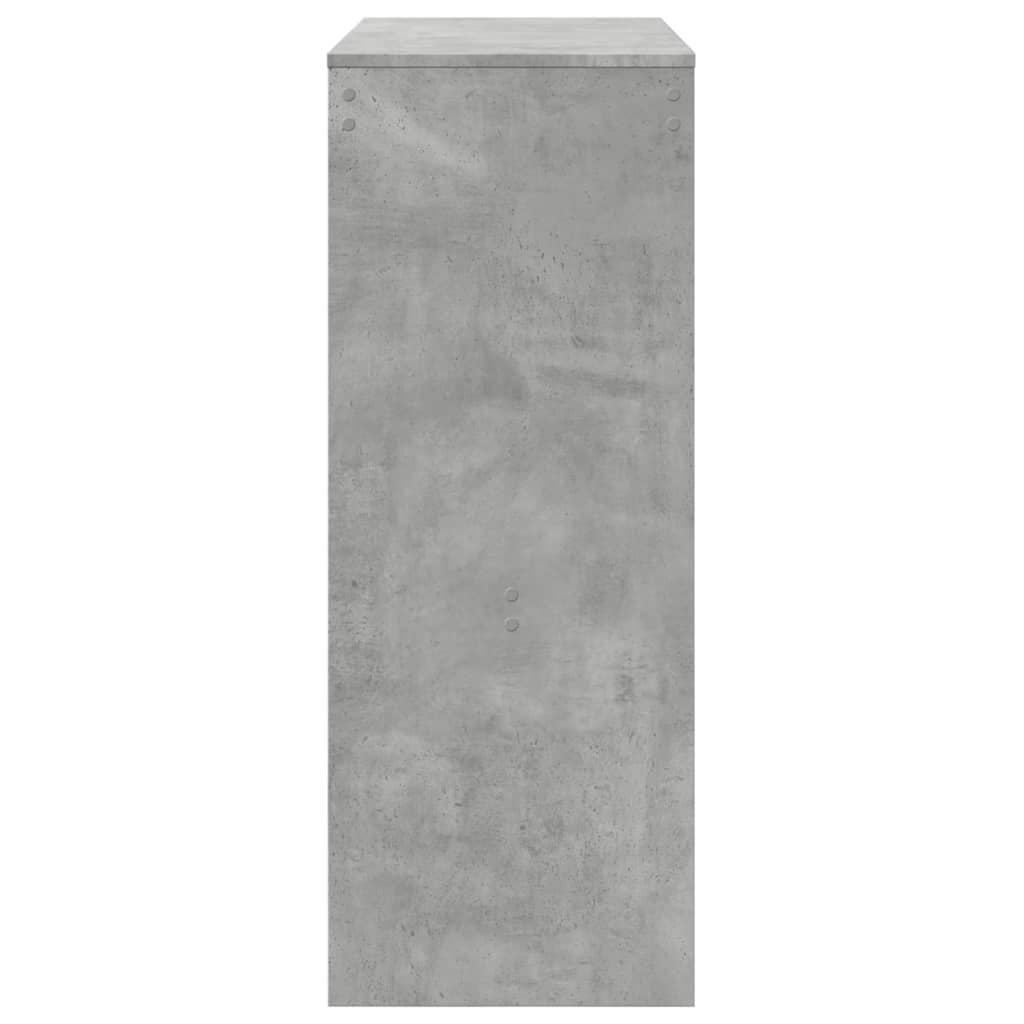 Masă de bar cu rafturi gri beton 90x40x103,5 cm lemn prelucrat