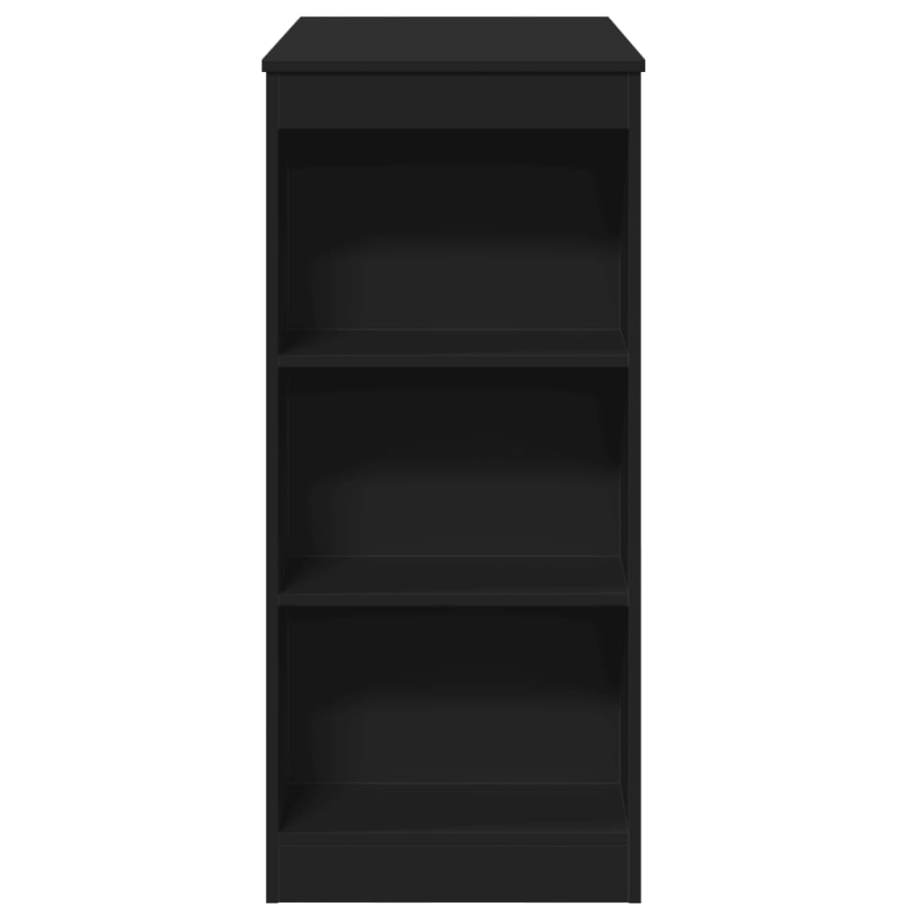 Masă de bar cu rafturi, negru, 95x47x103,5 cm, lemn prelucrat