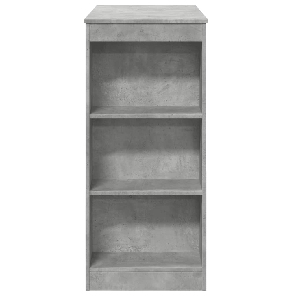 Masă de bar cu rafturi gri beton 95x47x103,5 cm lemn prelucrat