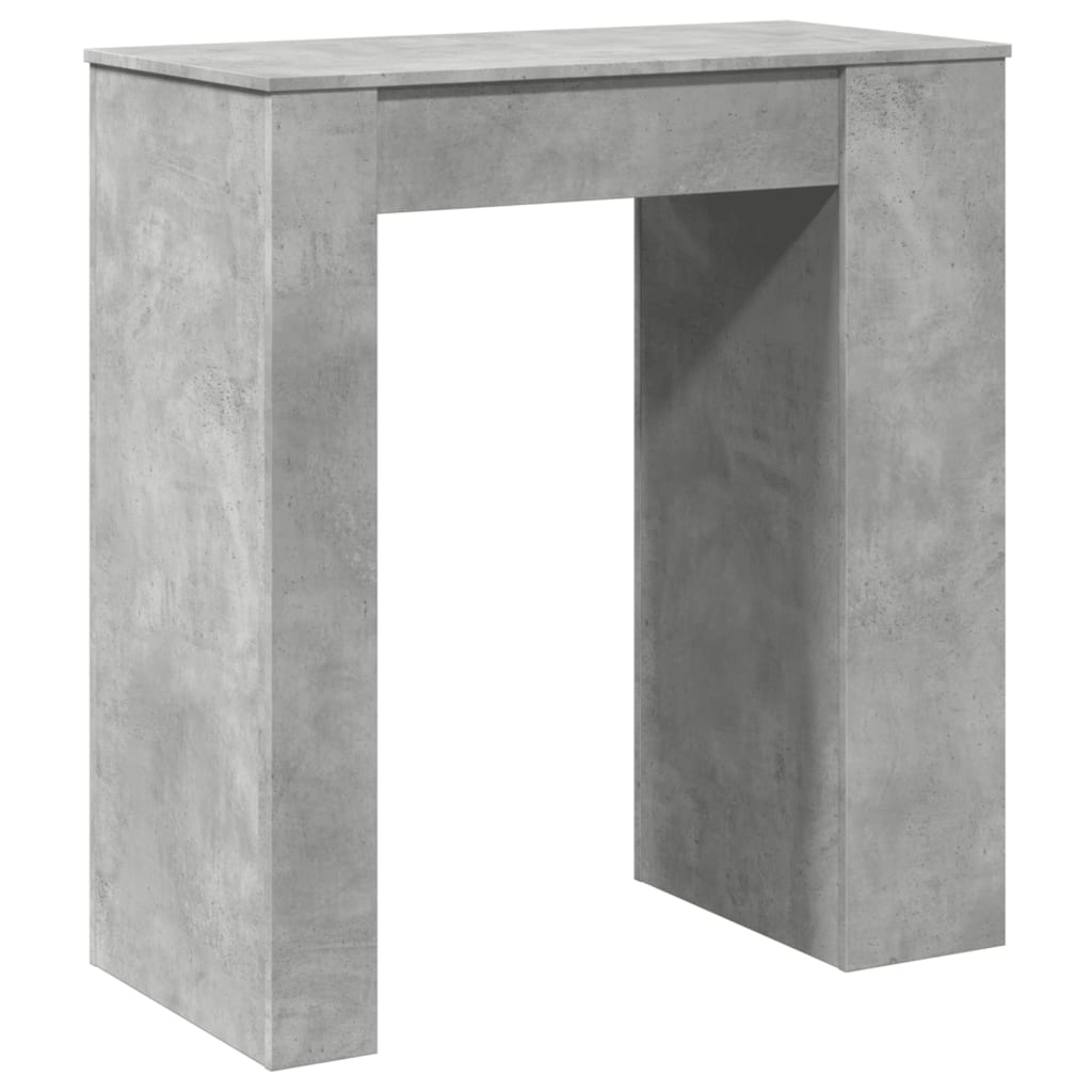 Masă de bar cu rafturi gri beton 95x47x103,5 cm lemn prelucrat