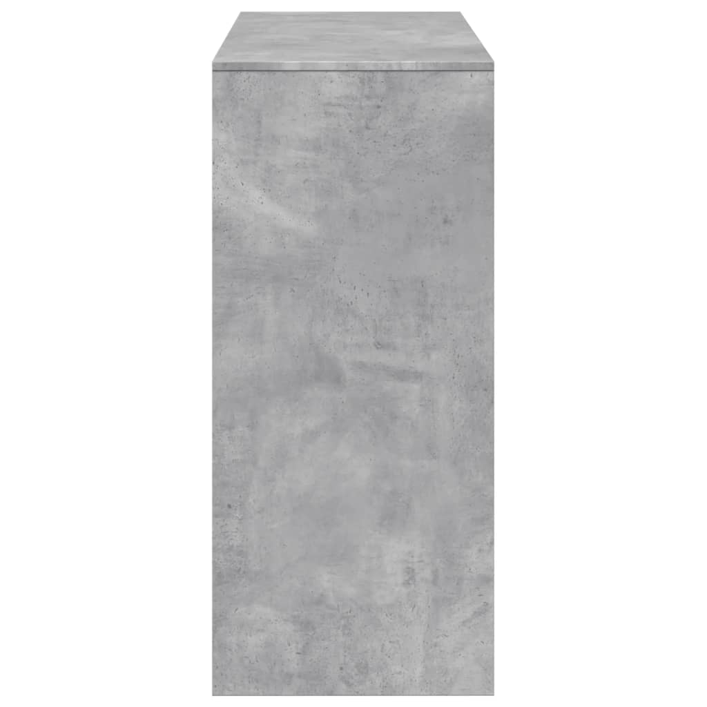 Masă de bar cu raft, gri beton, 124x46x103,5 cm, lemn prelucrat