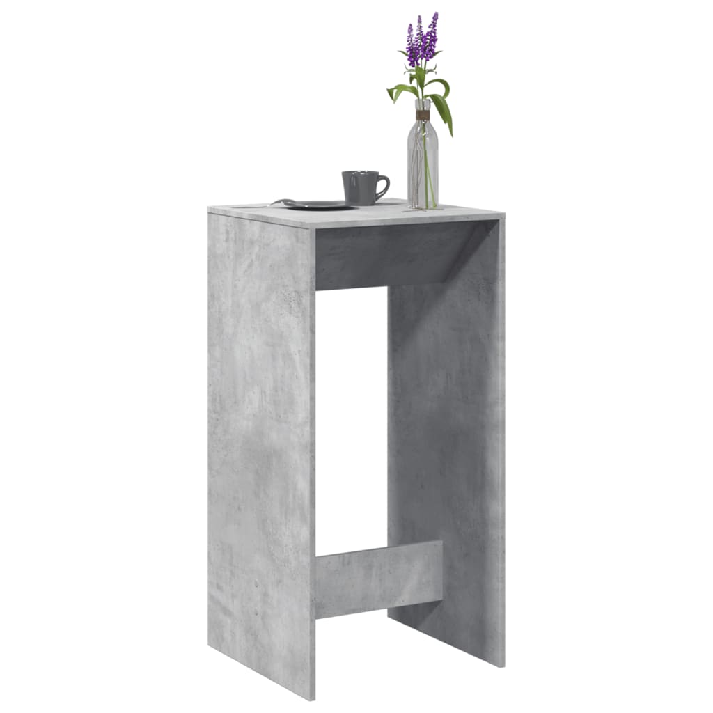 Masă bar, gri beton, 51x50x103,5 cm, lemn prelucrat