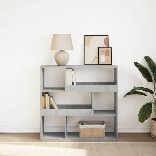 Bibliotecă/Separator cameră, gri beton, 100x33x94,5 cm
