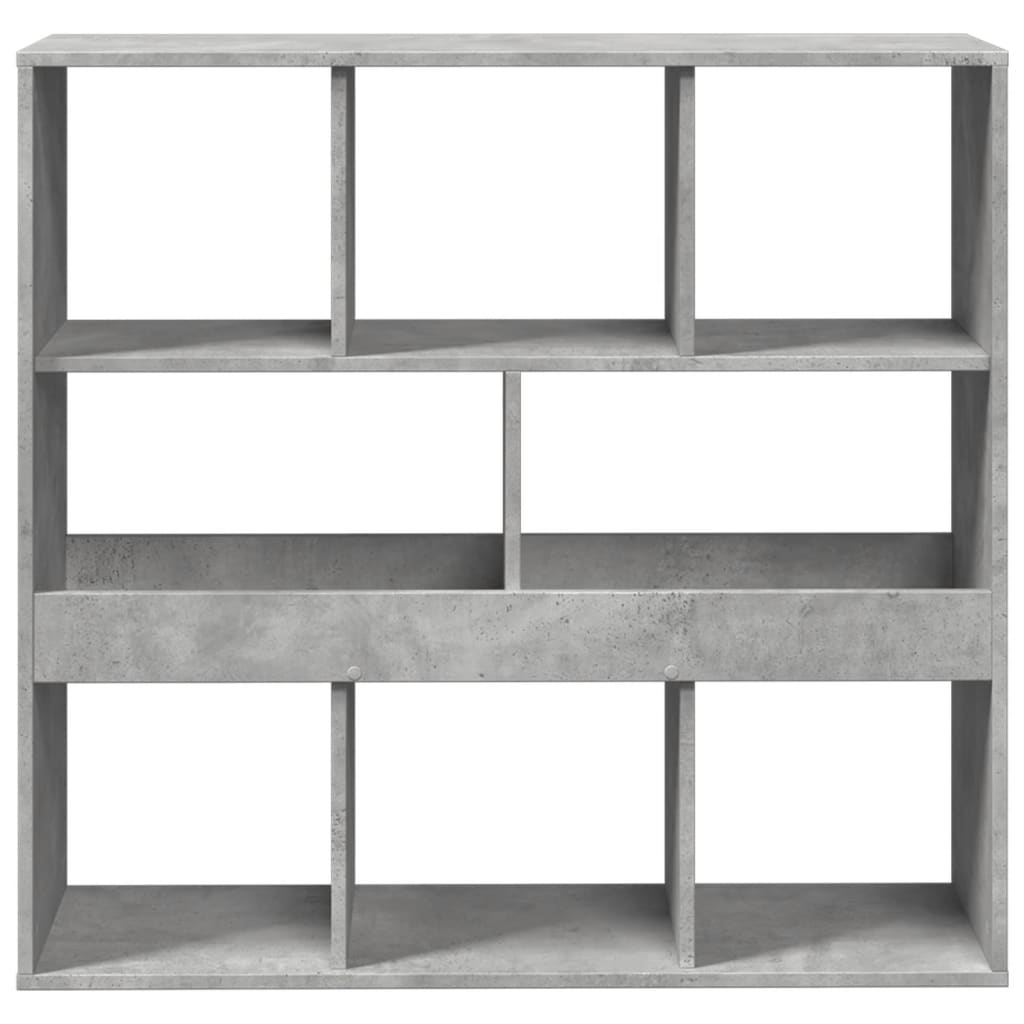 Bibliotecă/Separator cameră, gri beton, 100x33x94,5 cm