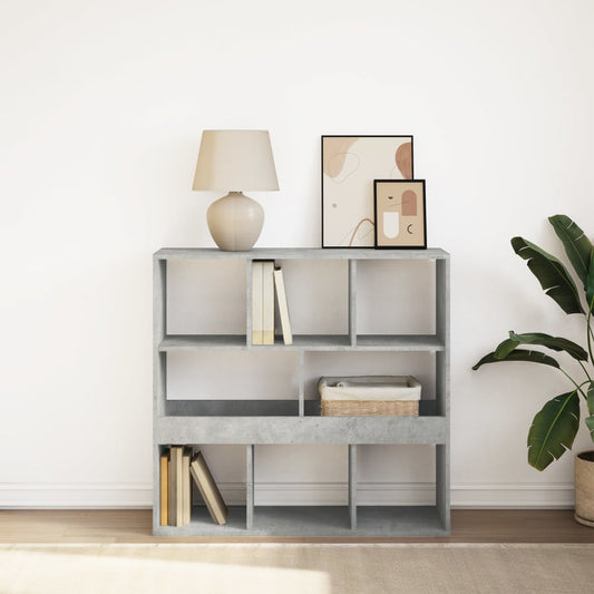 Bibliotecă/Separator cameră, gri beton, 100x33x94,5 cm