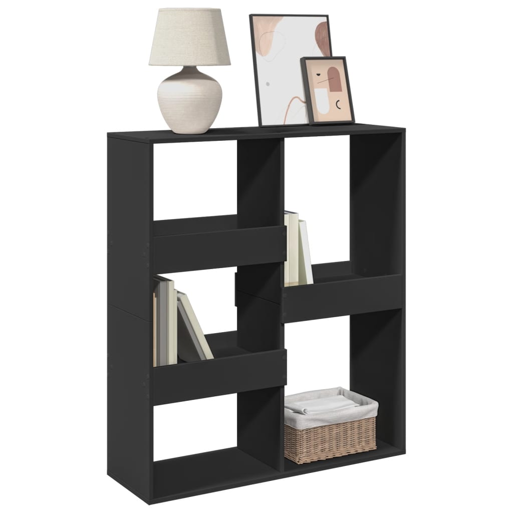Bibliotecă/Separator cameră, negru, 100x33x115 cm