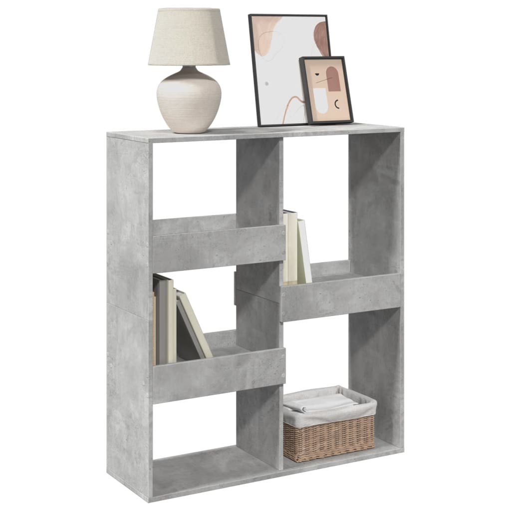 Bibliotecă/Separator cameră, gri beton, 100x33x115 cm