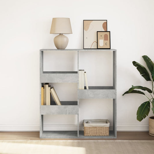 Bibliotecă/Separator cameră, gri beton, 100x33x115 cm