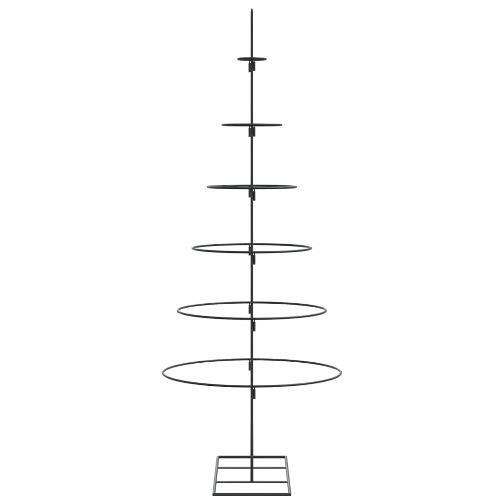 Brad de Crăciun din metal pentru decor, negru, 150 cm