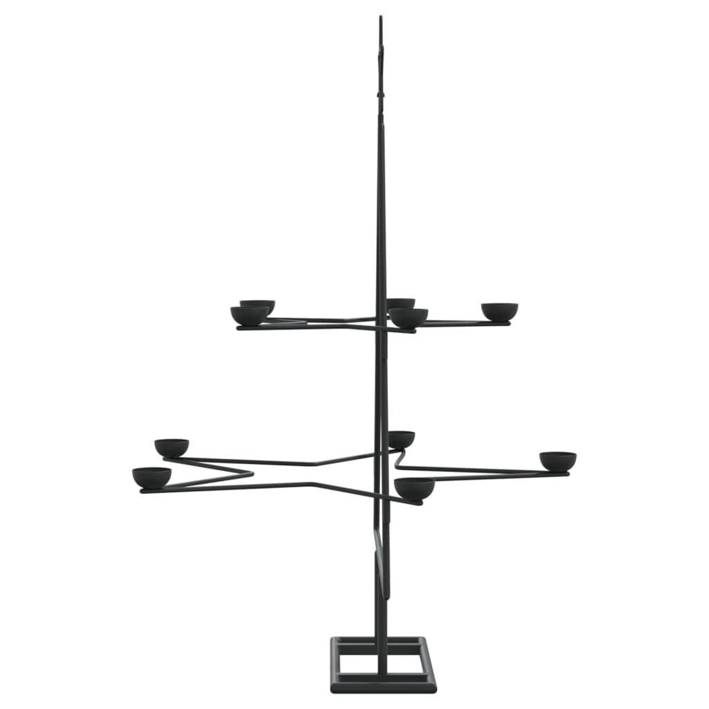 Brad de Crăciun din metal pentru decor, negru, 75 cm