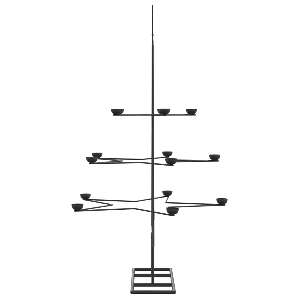 Brad de Crăciun din metal pentru decor, negru, 105 cm