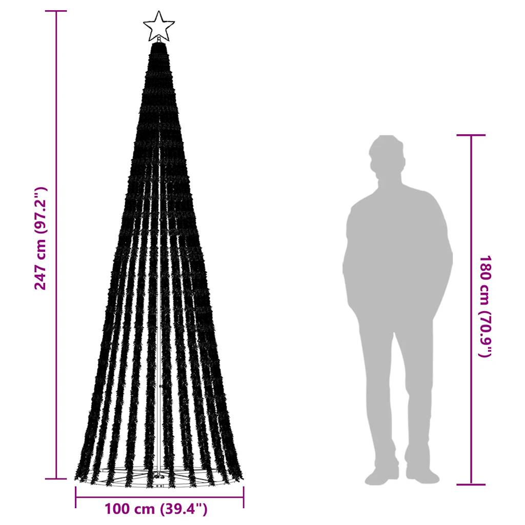 Con de lumină brad de Crăciun cu 475 LED-uri, alb rece, 247 cm