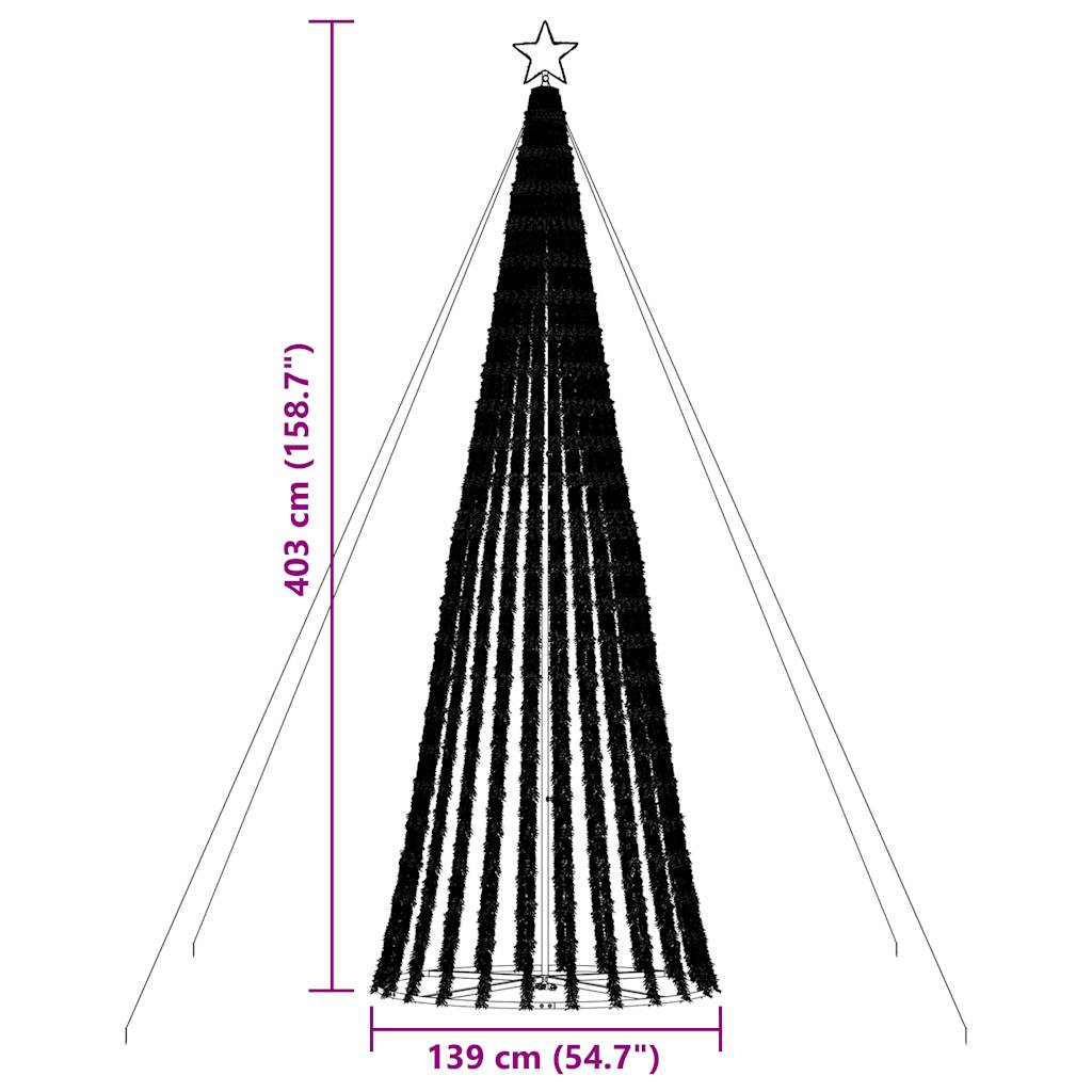 Con de lumină brad de Crăciun, 1028 LED-uri, alb rece, 403 cm