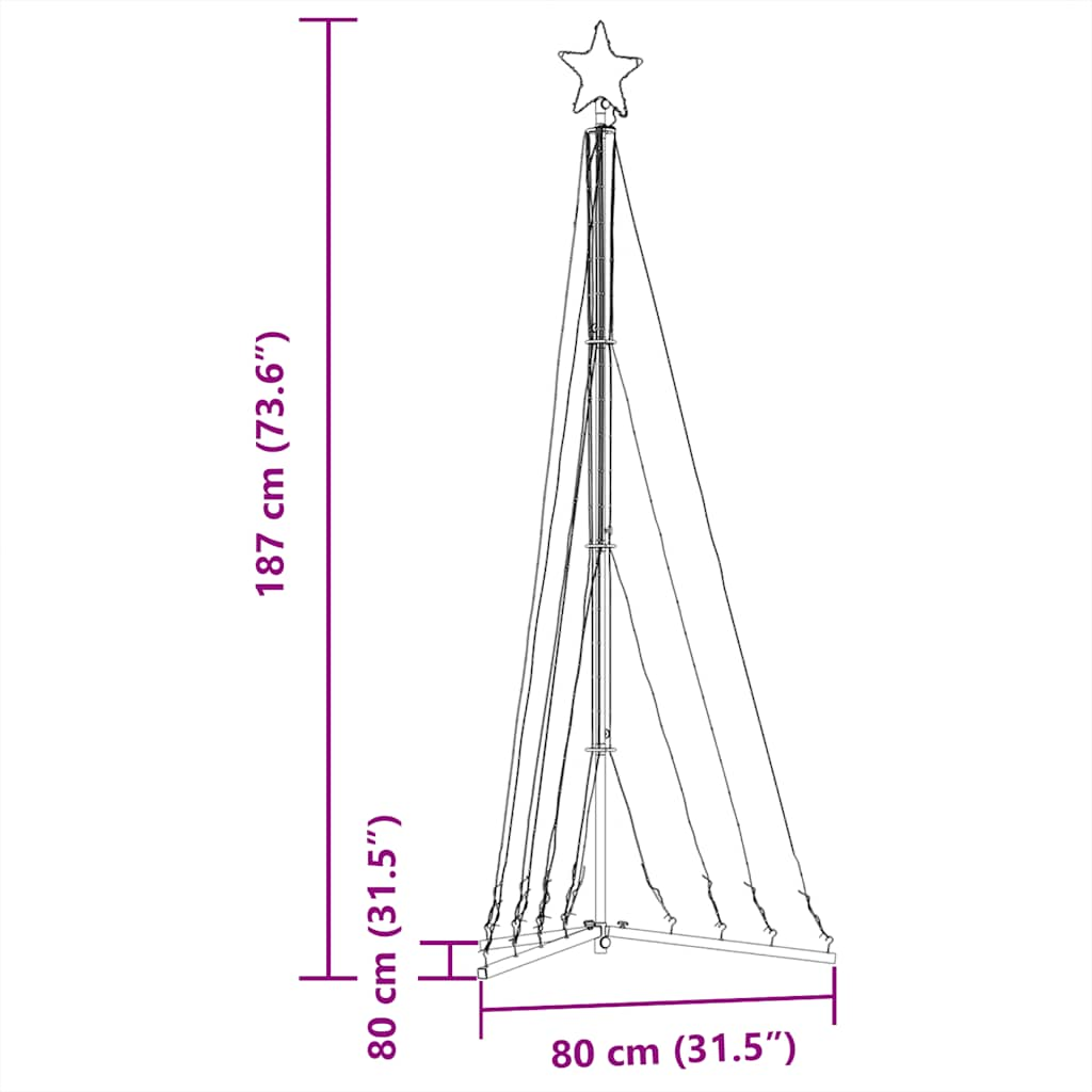 Instalație brad de Crăciun 339 LED-uri, colorat, 187 cm