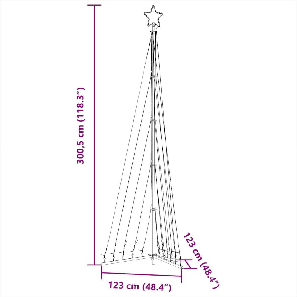 Instalație brad de Crăciun 495 LED-uri, alb rece, 300,5 cm