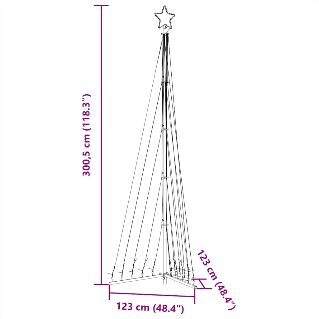 Instalație brad de Crăciun 495 LED-uri, colorat, 300,5 cm