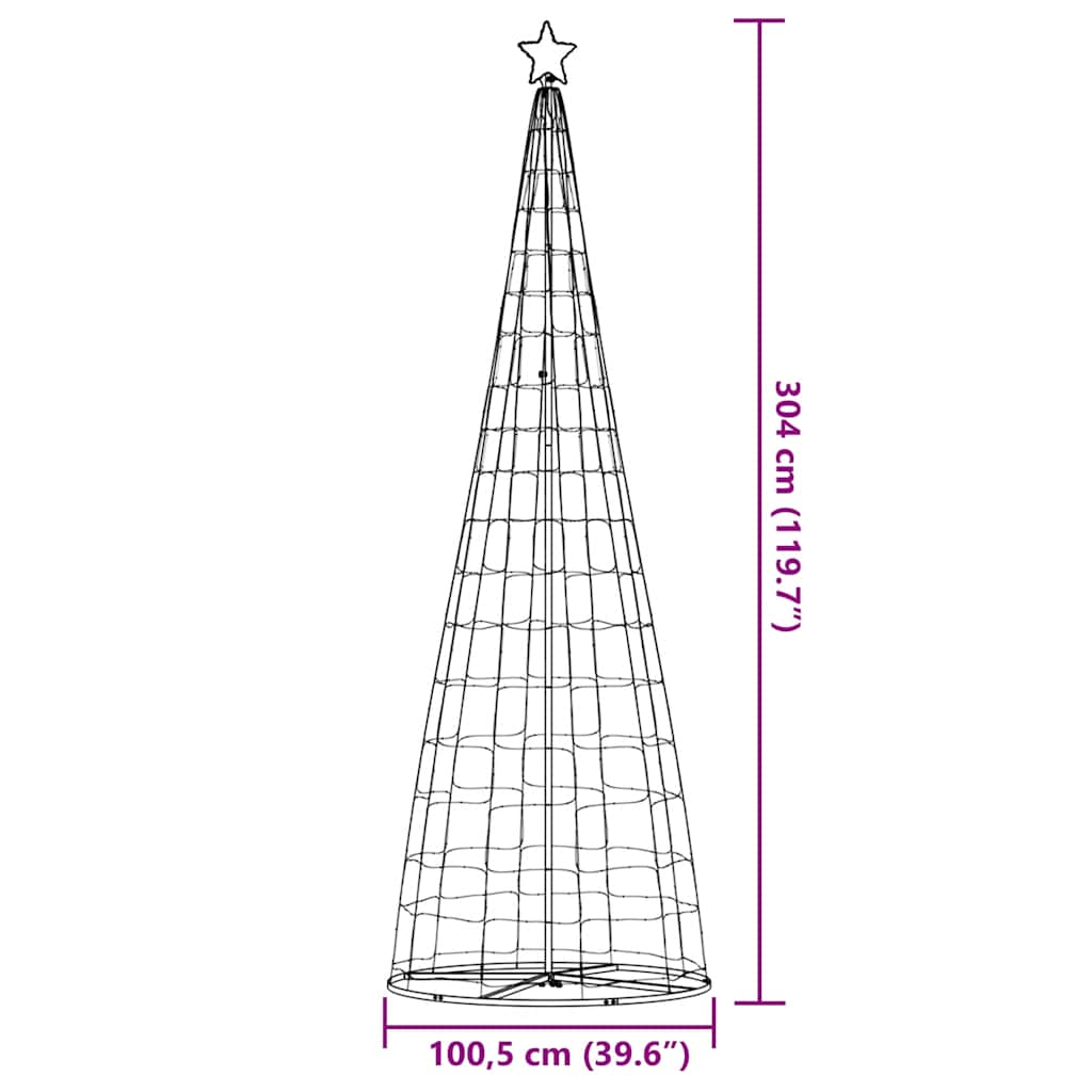 Con de lumină pentru brad de Crăciun 550 LED-uri Albastru 304cm