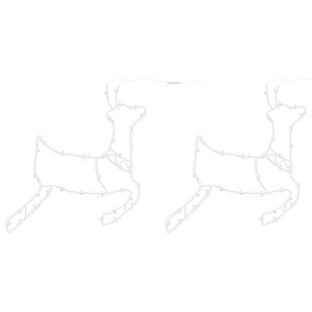 Lumini de Crăciun Siluetă de ren 2 buc 35 LED-uri alb cald