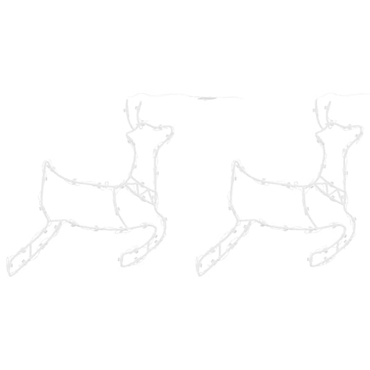 Lumini de Crăciun Siluetă de ren 2 buc 35 LED-uri alb cald