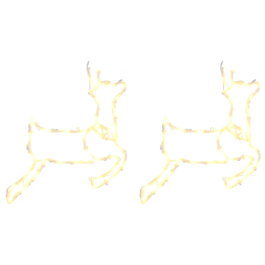 Lumini de Crăciun Siluetă de ren 2 buc 35 LED-uri alb cald