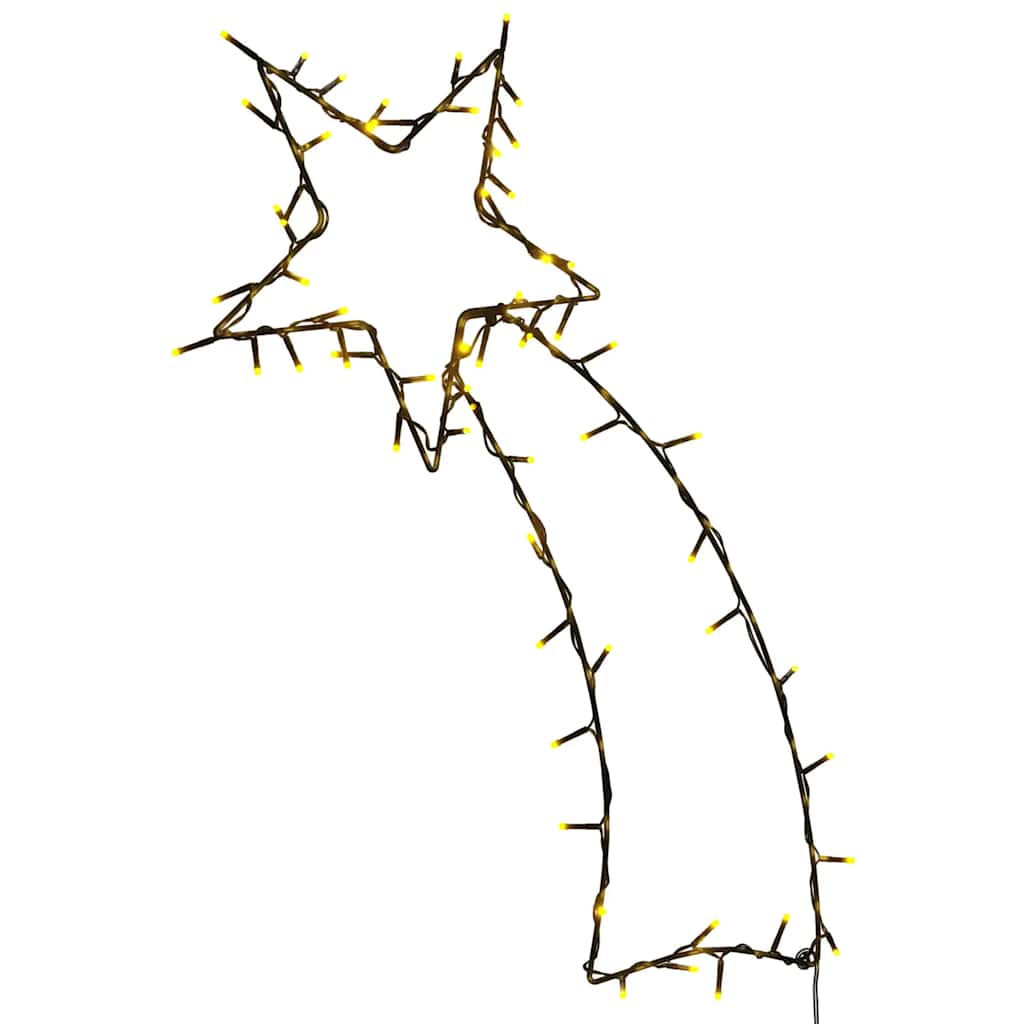 Lumini Crăciun Siluetă stea căzătoare 80 LED-uri alb cald