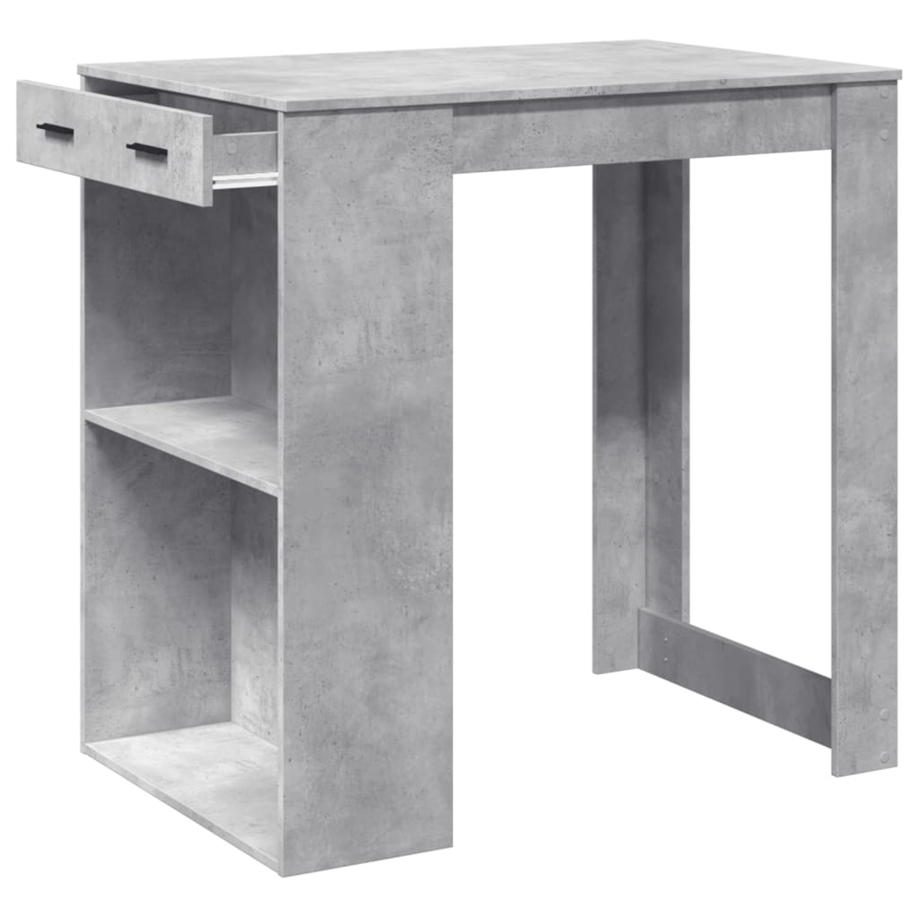 Masă de bar, gri beton, 102x70x103,5 cm, lemn prelucrat