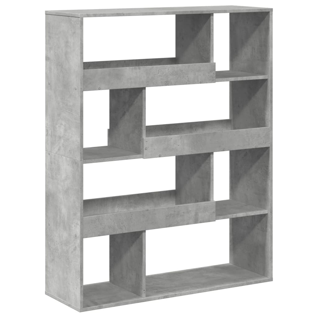 Bibliotecă, gri beton, 100x33x125,5 cm, lemn prelucrat