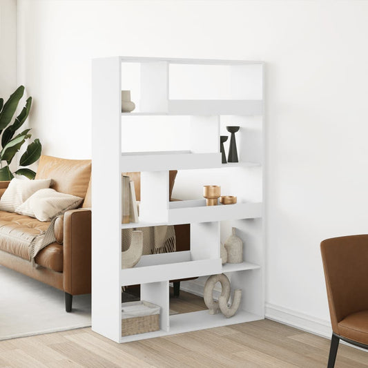 Bibliotecă, alb, 100x33x156,5 cm, lemn prelucrat