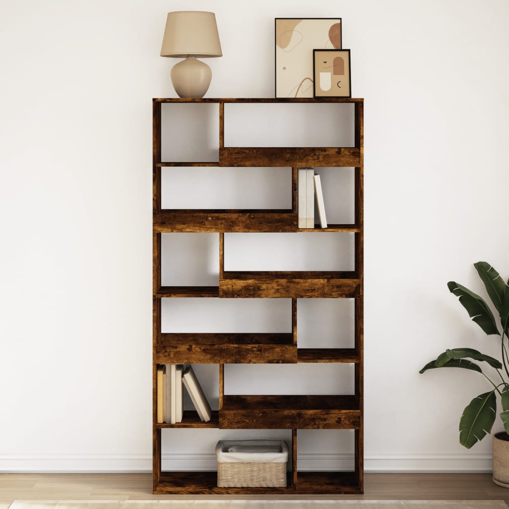 Bibliotecă, stejar fumuriu, 100x33x187,5 cm, lemn prelucrat