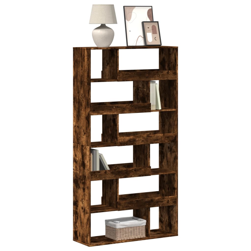 Bibliotecă, stejar fumuriu, 100x33x187,5 cm, lemn prelucrat