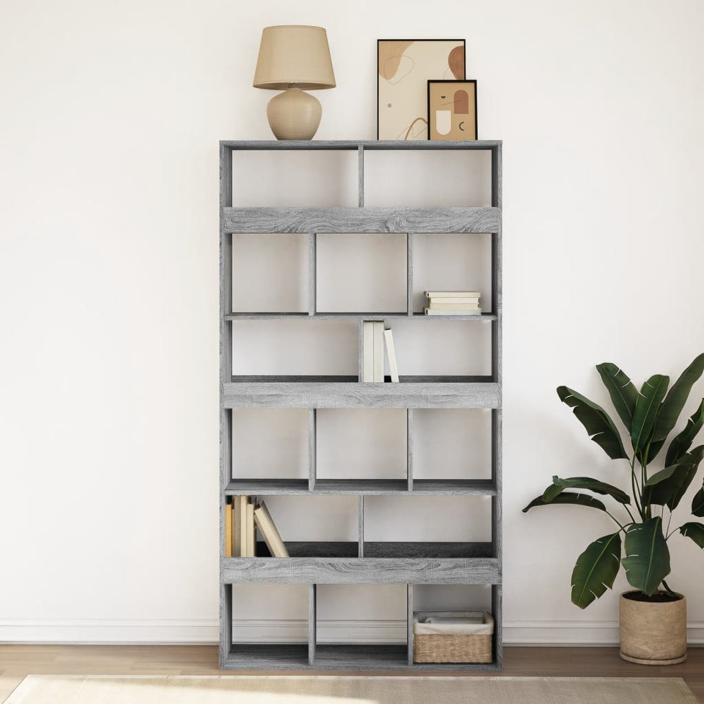 Bibliotecă, gri sonoma, 100x33x187,5 cm, lemn prelucrat