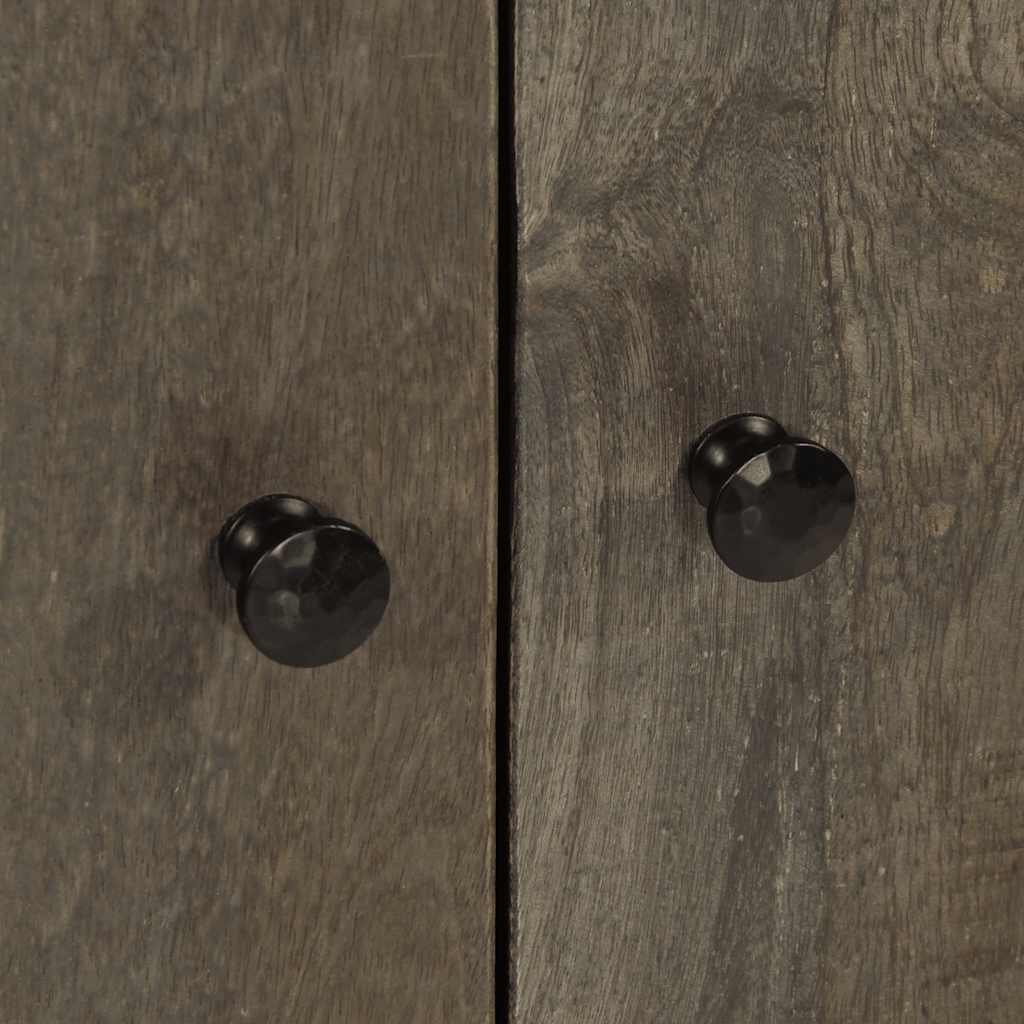 Bufete 3 piese gri deschis 60x33,5x75 cm lemn masiv de mango
