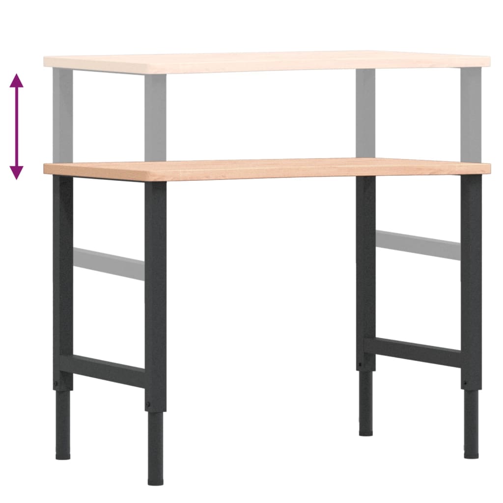 Banc de lucru, 100x(55-60)x(71,5-98) cm, lemn masiv de fag