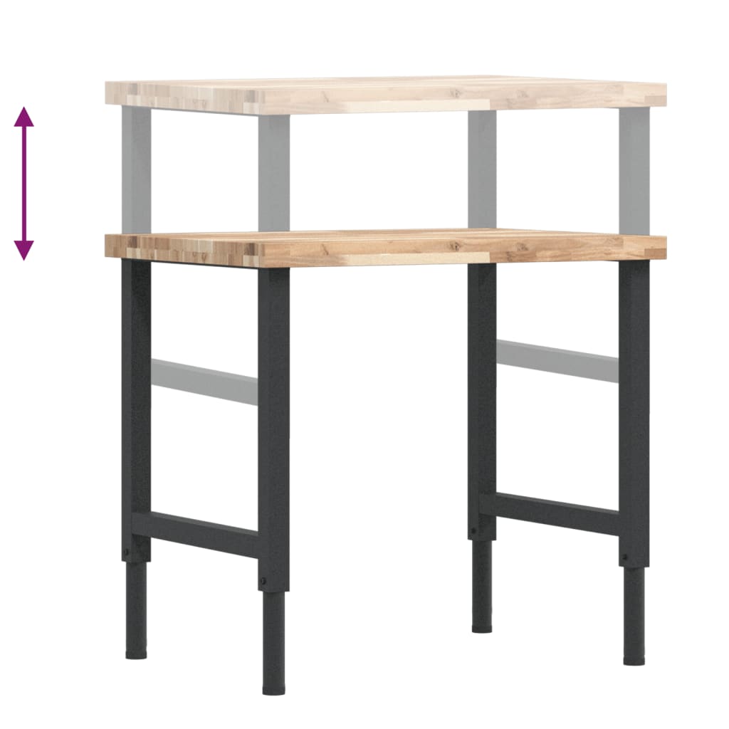 Banc lucru 80x60x(73-99,5) cm lemn masiv acacia dreptunghiular