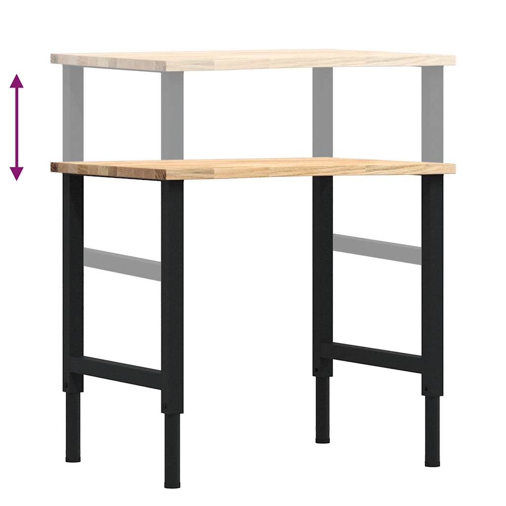 Banc lucru 80x60x(71,5-98) cm lemn masiv stejar