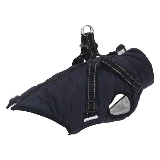 Haină câini cu ham impermeabilă reflectorizantă, bleumarin, 2XL