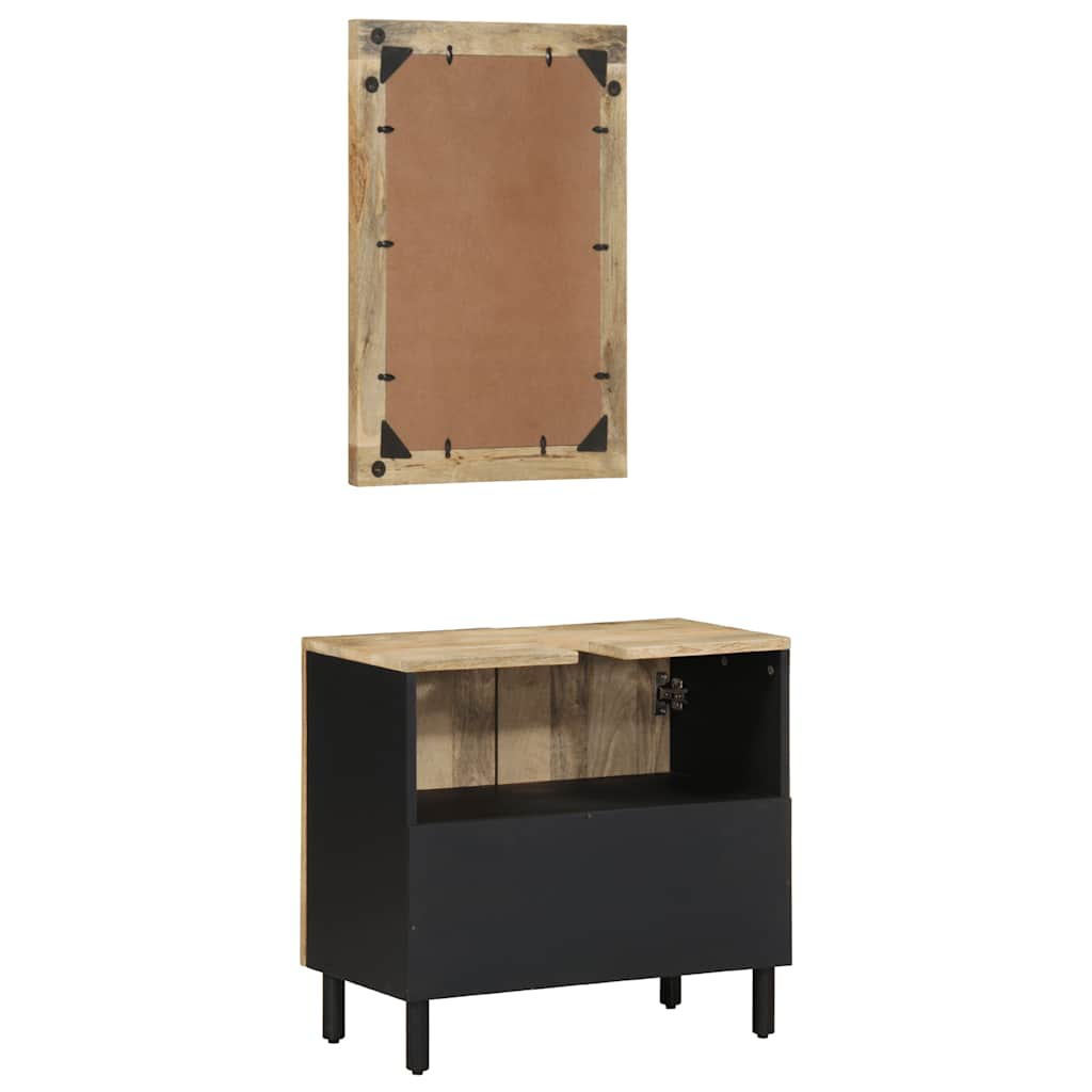 Set mobilier de baie, 2 piese, lemn masiv de mango