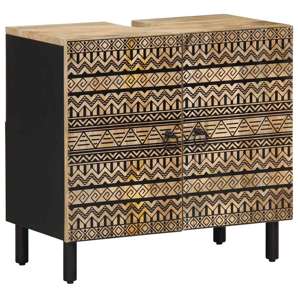 Set mobilier de baie, 3 piese, lemn masiv de mango