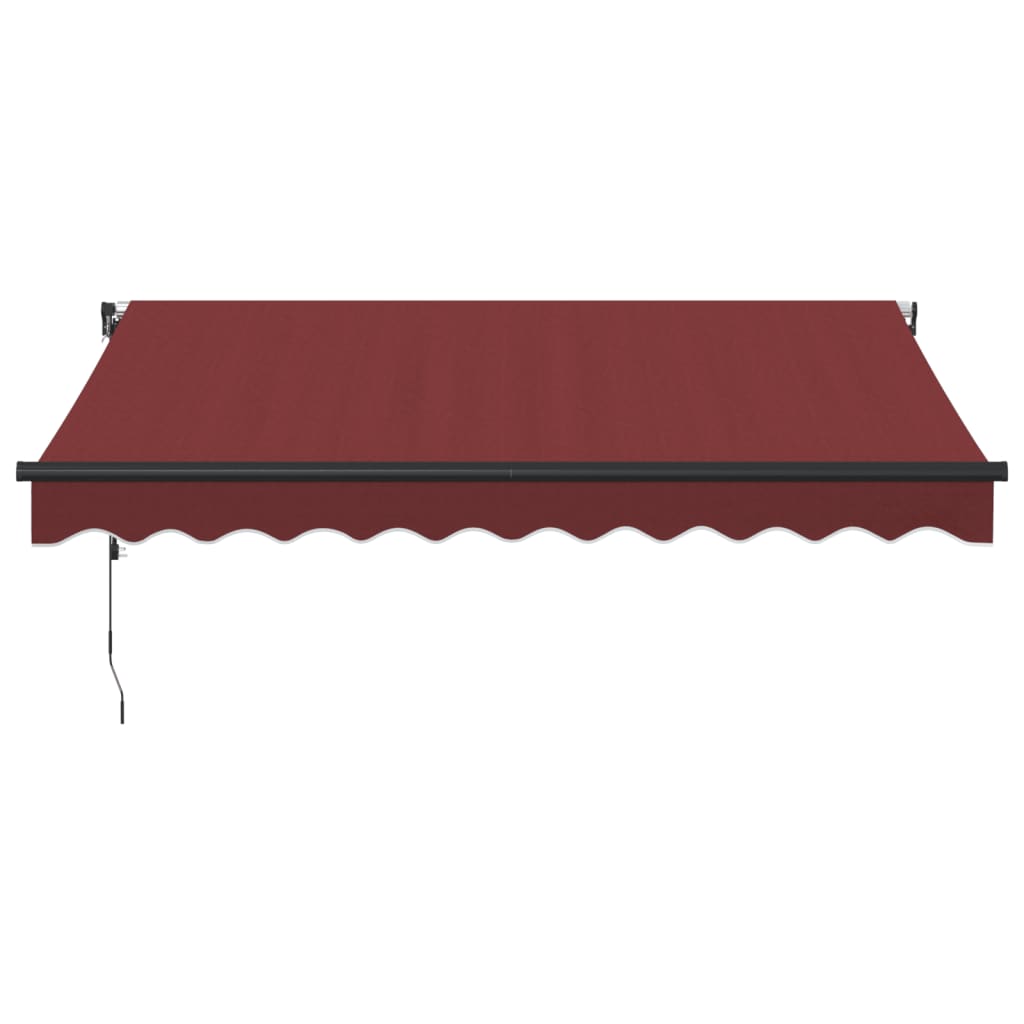 Copertina retractabilă automat cu LED-uri, vișiniu, 300x250 cm