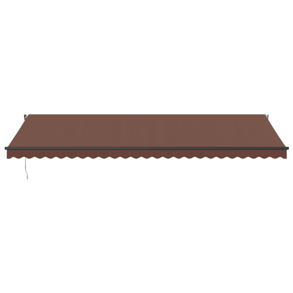 Copertină retractabilă manual cu LED-uri, maro, 600x300 cm