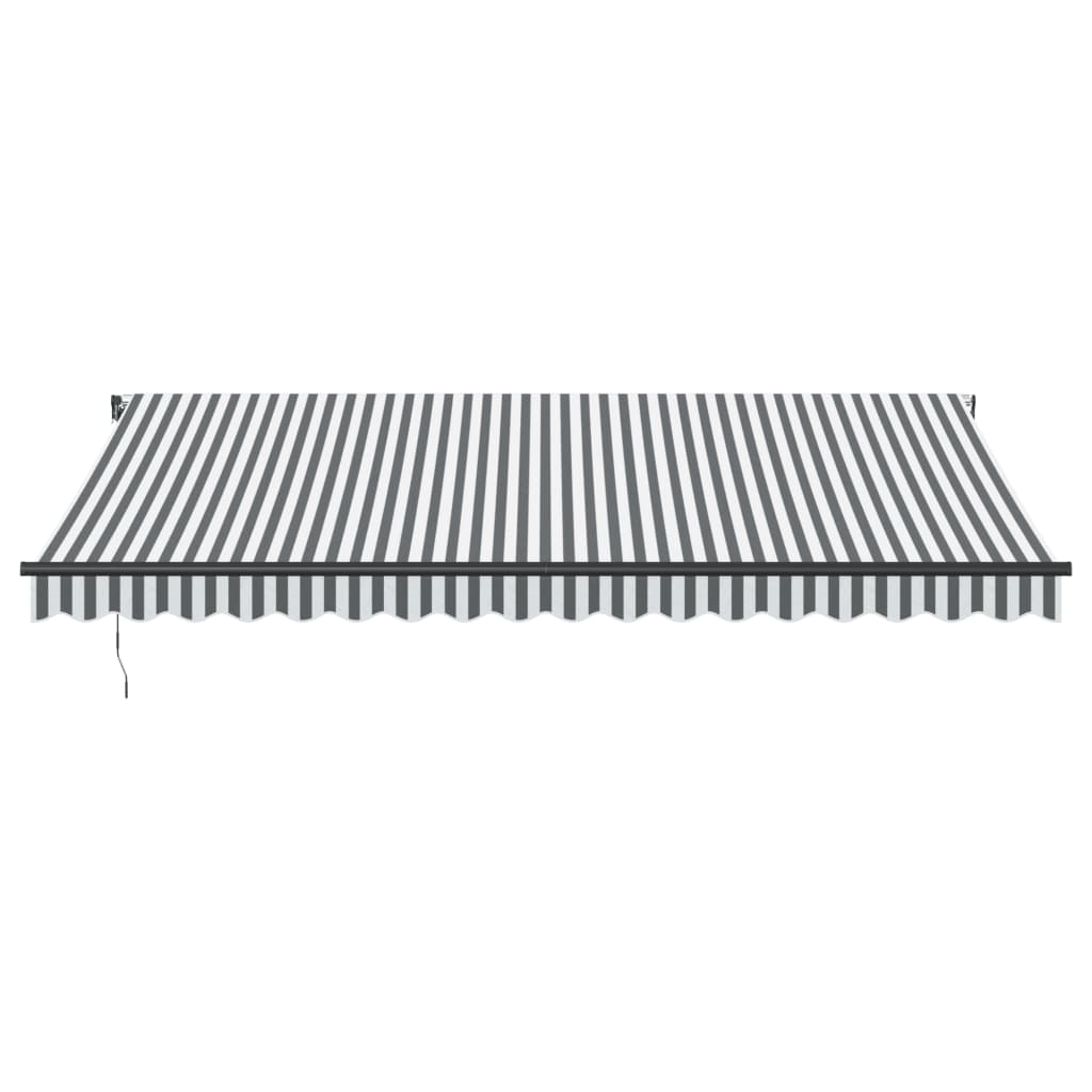 Copertină retractabilă automat, antracit/alb, 450x300 cm