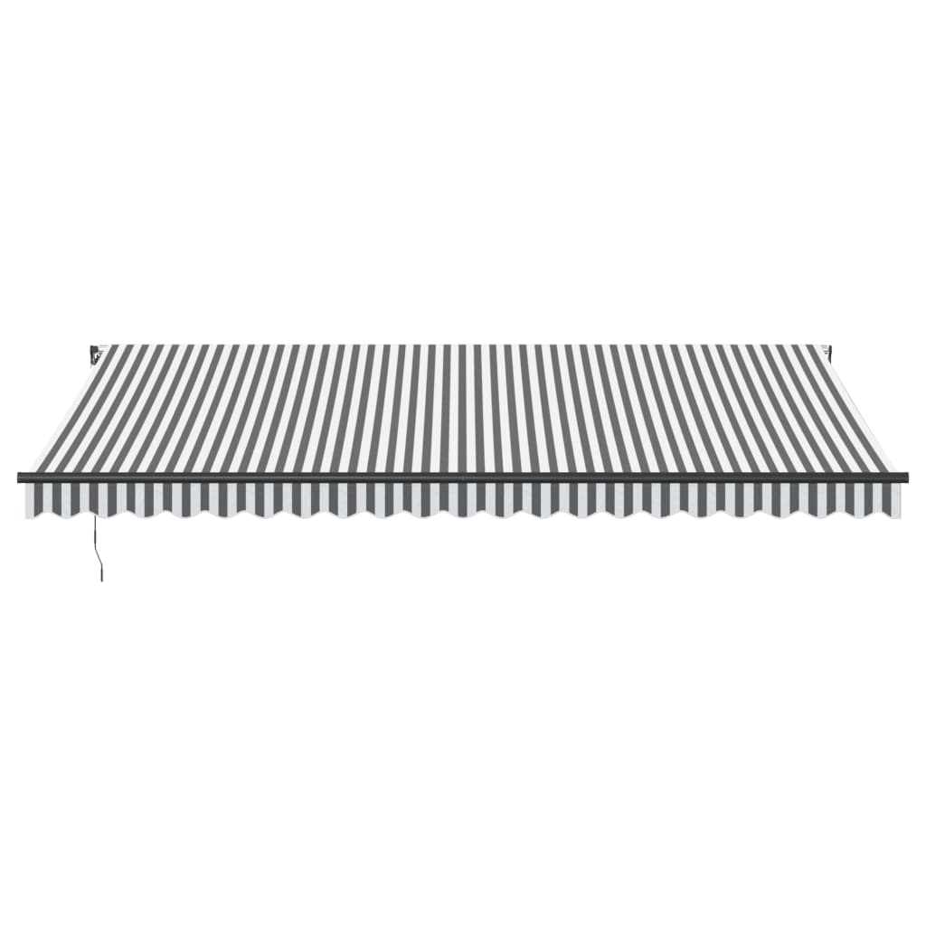 Copertină retractabilă manual, antracit/alb, 500x300 cm