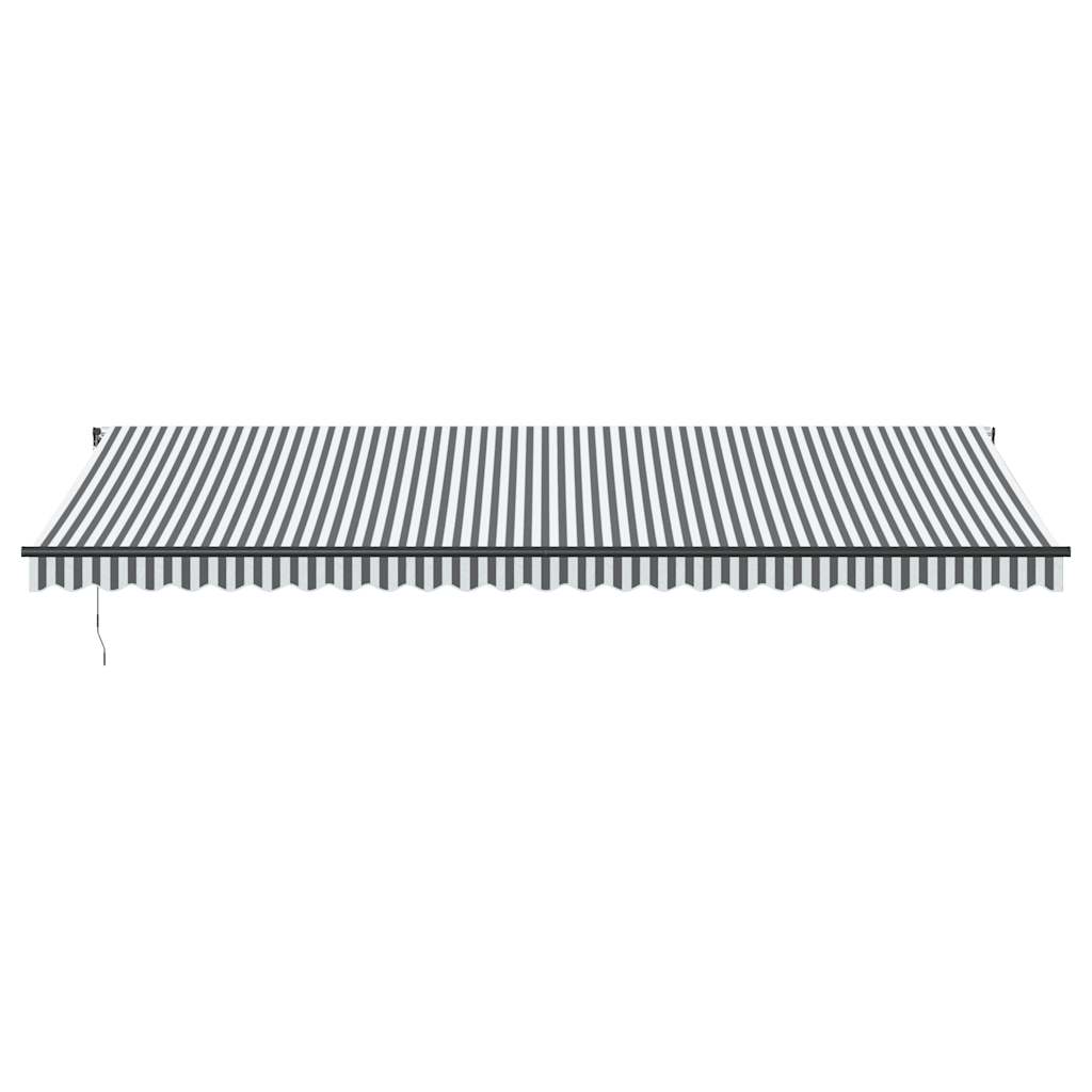 Copertină retractabilă manual, antracit/alb, 600x300 cm