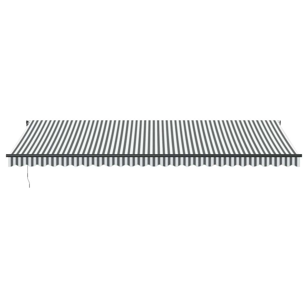 Copertină retractabilă manual cu LED, antracit/alb, 600x300 cm